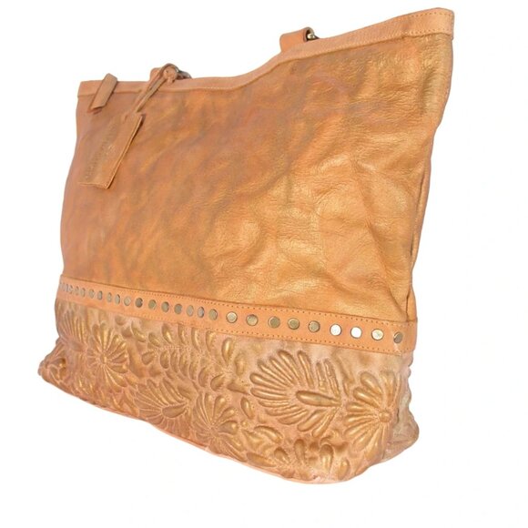 SUNDANCE ANABAGLISH Sunblossom $160 Caramel Leather Tote Bag - HAND MADE - Picture 4 of 13